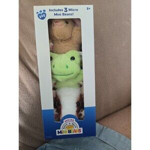 Build A Bear Micro MiniBeans Set- Pawlette, Spring Frog and Longhorn